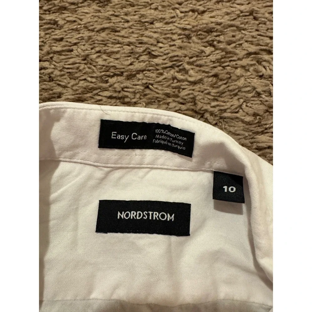 Nordstrom Teen Boy Outfit  White Button Down Shirt Size 10 & Khaki Pants Size 12